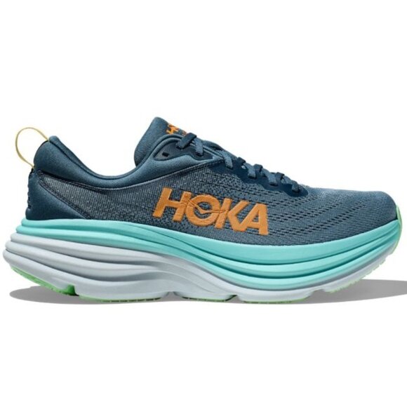 Hoka Men's Bondi 8 Sneakers Shoes in Real Teal/Shadow - Picture 1 of 10